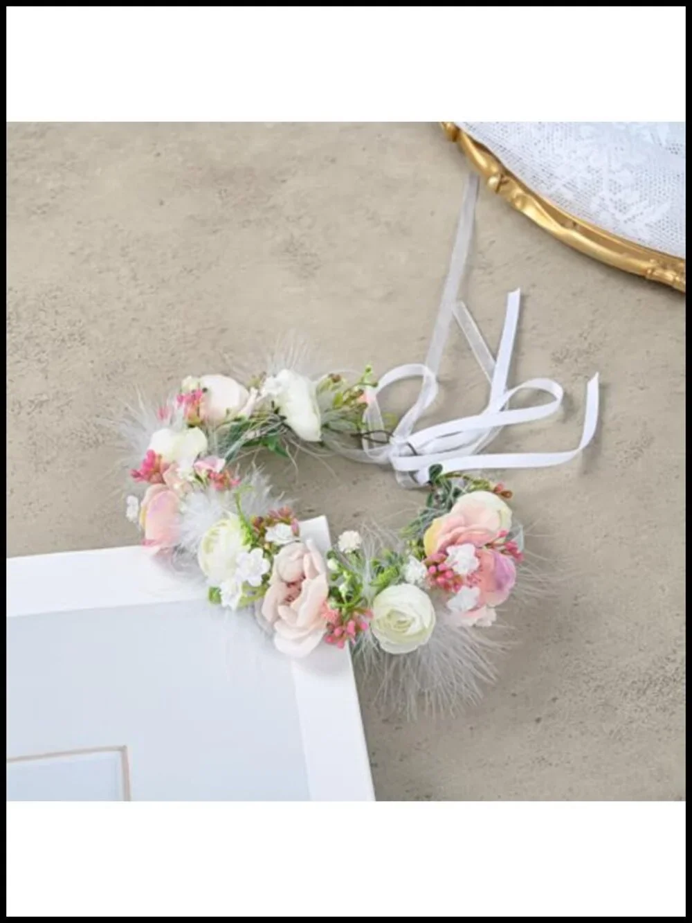 Handmade Silk Flower Crown Headpiece for Girls Toddler Wedding Party